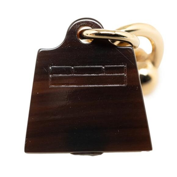 Hermes Gold Plated Buffalo Horn Amulettes Maroquinier Earrings - Picture 5 of 6